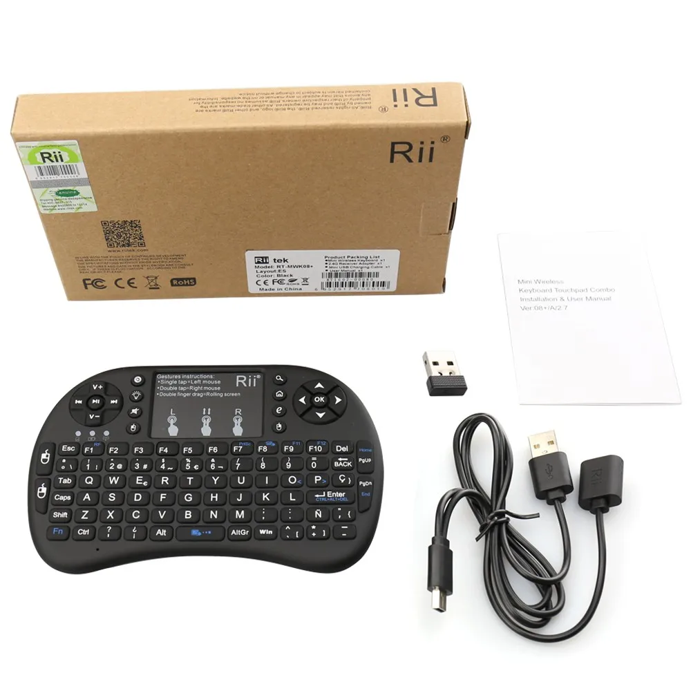 2.4GHz teclado sem fio com TouchPad para