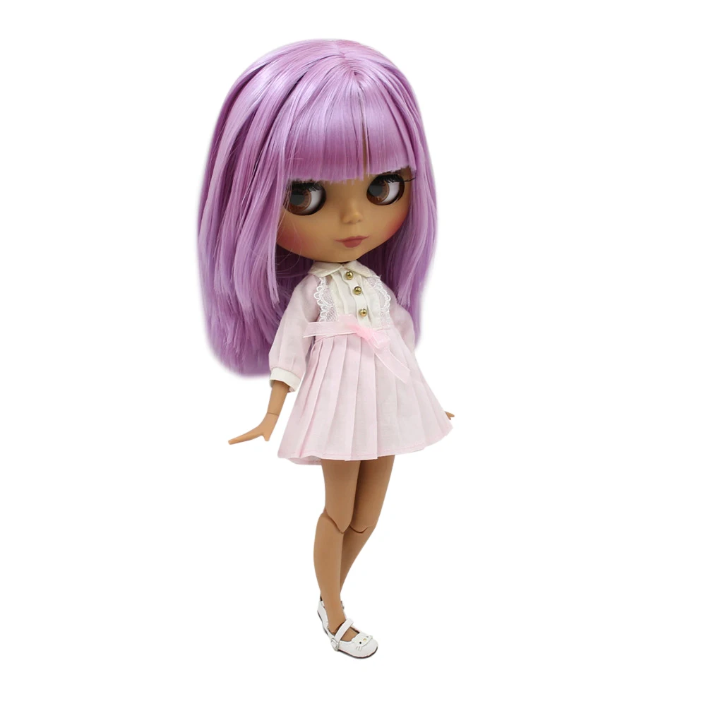 ICY DBS Blyth 1/6 bjd dolls with black skin nude joint body and matte face purplr curly hair BL2137 | Игрушки и хобби