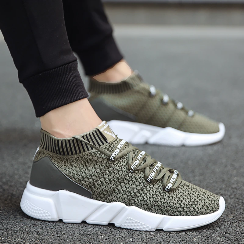 

MIUBU New High Quality Comfortable Adult Casual Shoes Light Breathable Sneakers Male Shoes Gray Black Youth Fashion Footwear