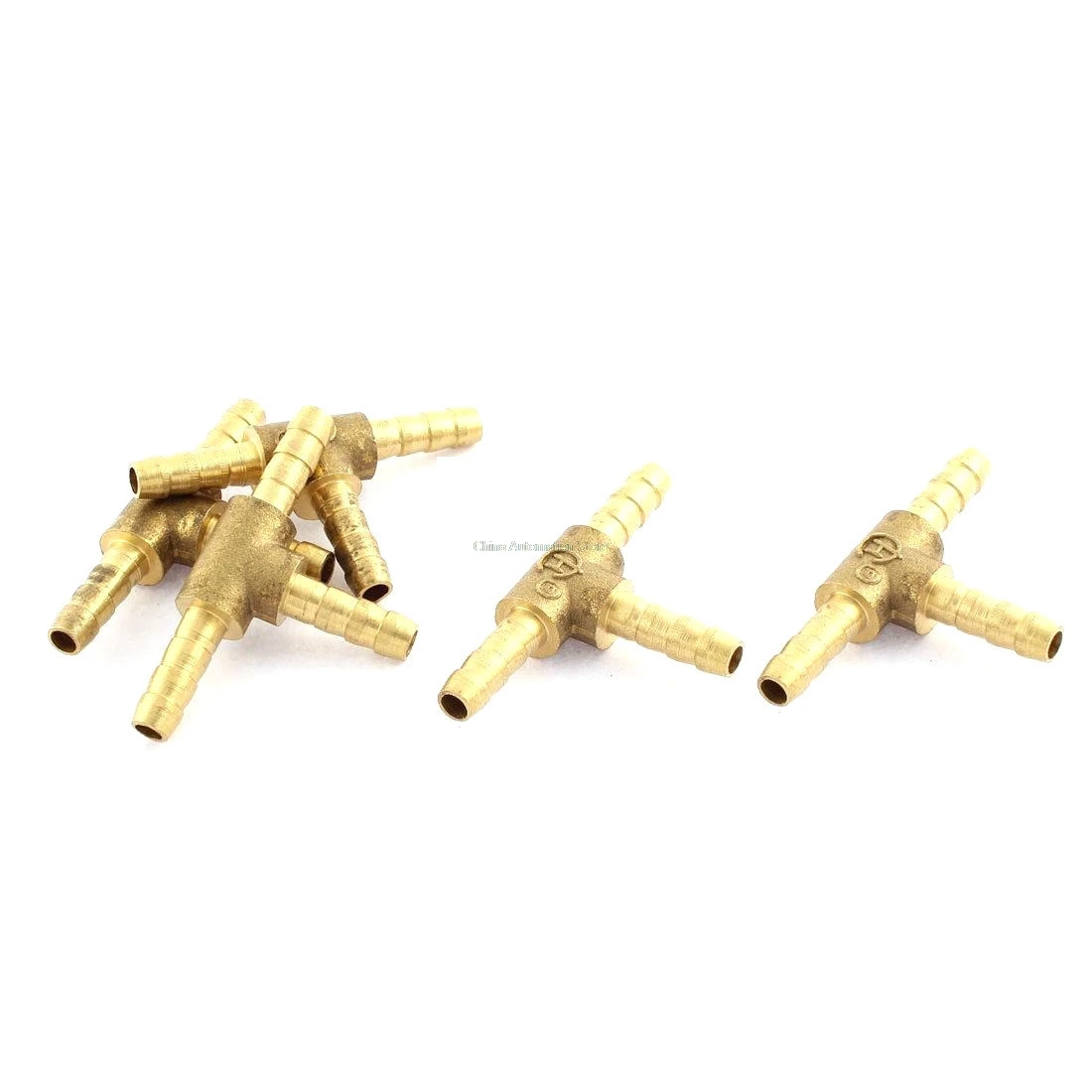 

5Pcs 6mm 1/4'' "T" BRASS BARBED 3 way Fuel Hose Joiner for Compressed Air Gas Oil