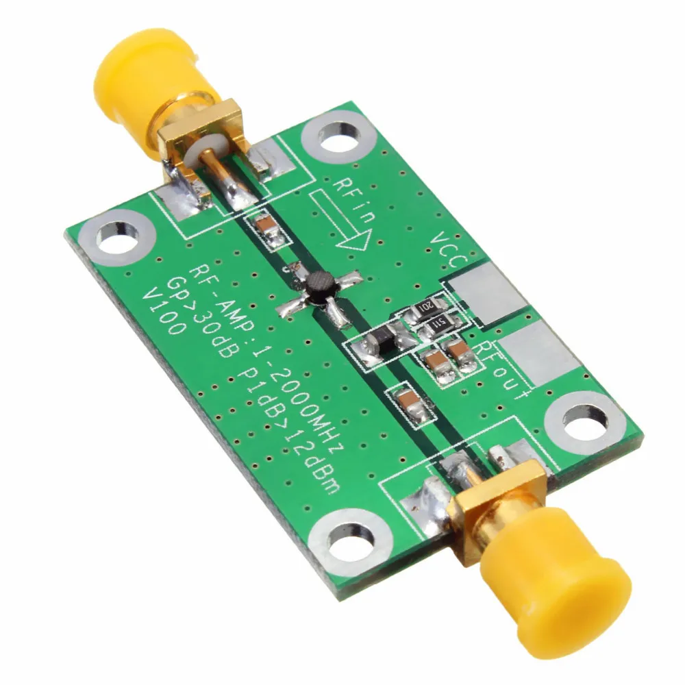 1 2000MHz 2Ghz Low Noise LNA RF Broadband Amplifier Module 30dB HF VHF/UHFuhf vhfvhf uhfuhf