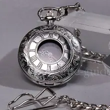 Редкий 18 век Стильный чехол из нержавеющей стали кварцевые карманные часы