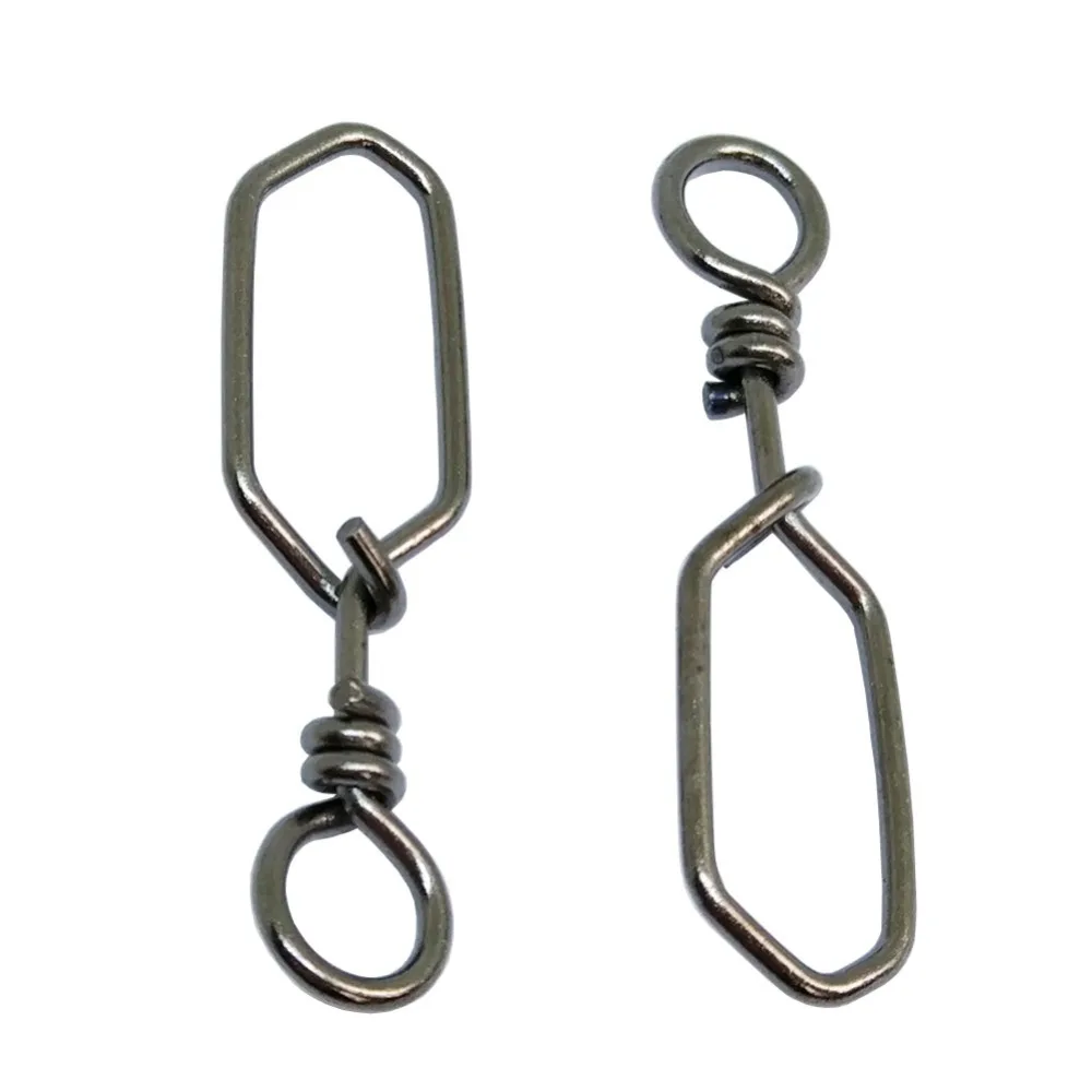 

INFOF 500/1000pcs Swivels Fishing Snap Square Snap Swivel Hook Sea Rock Fishing Connector Carp Fishing Tackle