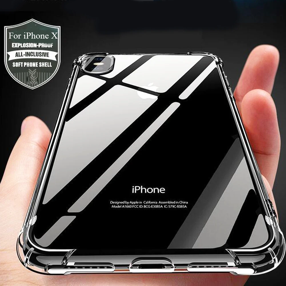 Air Cushion Impact Defendor Milatary Grade 360 Degree Shockproof Armor Silicone Case Cover for iPhone X ten 8 Plus SE |