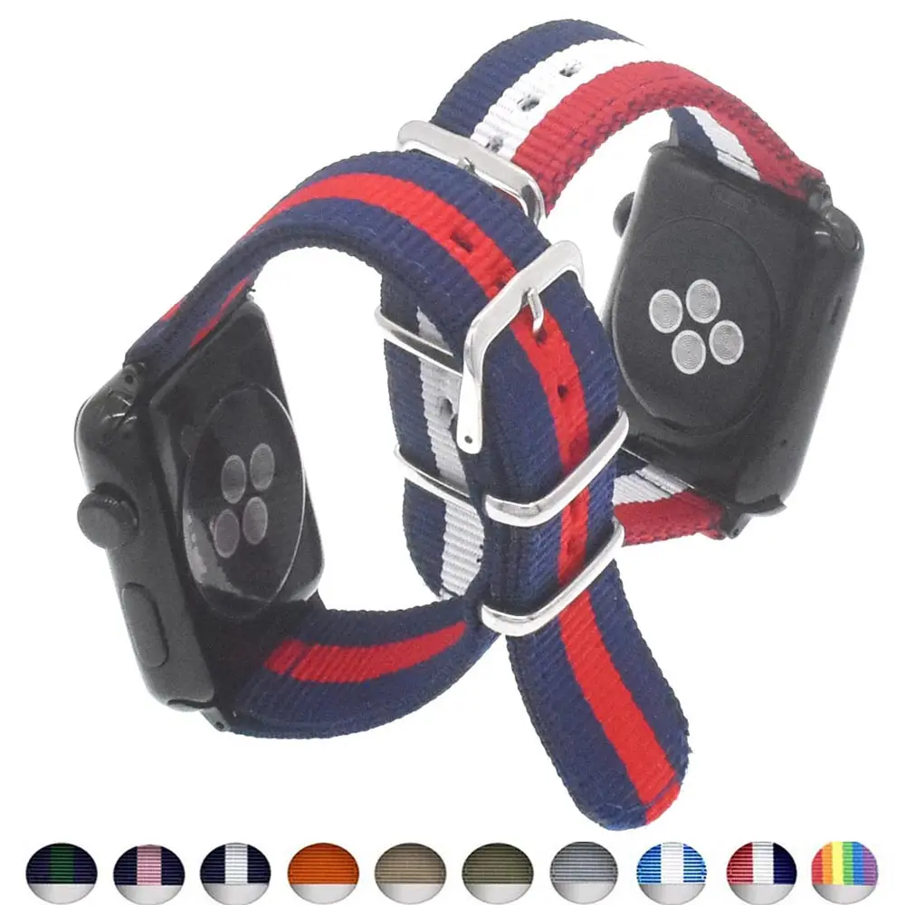

Woven Nylon Band Watchband For Apple Watch 3 42mm 38mm fabric-like strap iwatch 4/3/2/1 wrist band nylon watchband belt