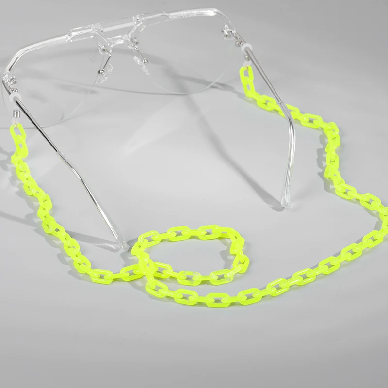 Дизайн, прозрачные солнцезащитные очки, акриловая цепочка для женщин, шнурок для очков, ремешок, ожерелье, очки для чтения, 7 цветов