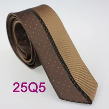 YIBEI coahella Галстуки коричневый тонкий галстук половина кофе полосатый горошек узкий галстук ЖАККАРДОВЫЙ тканый мужской галстук узкий Gravata Seda