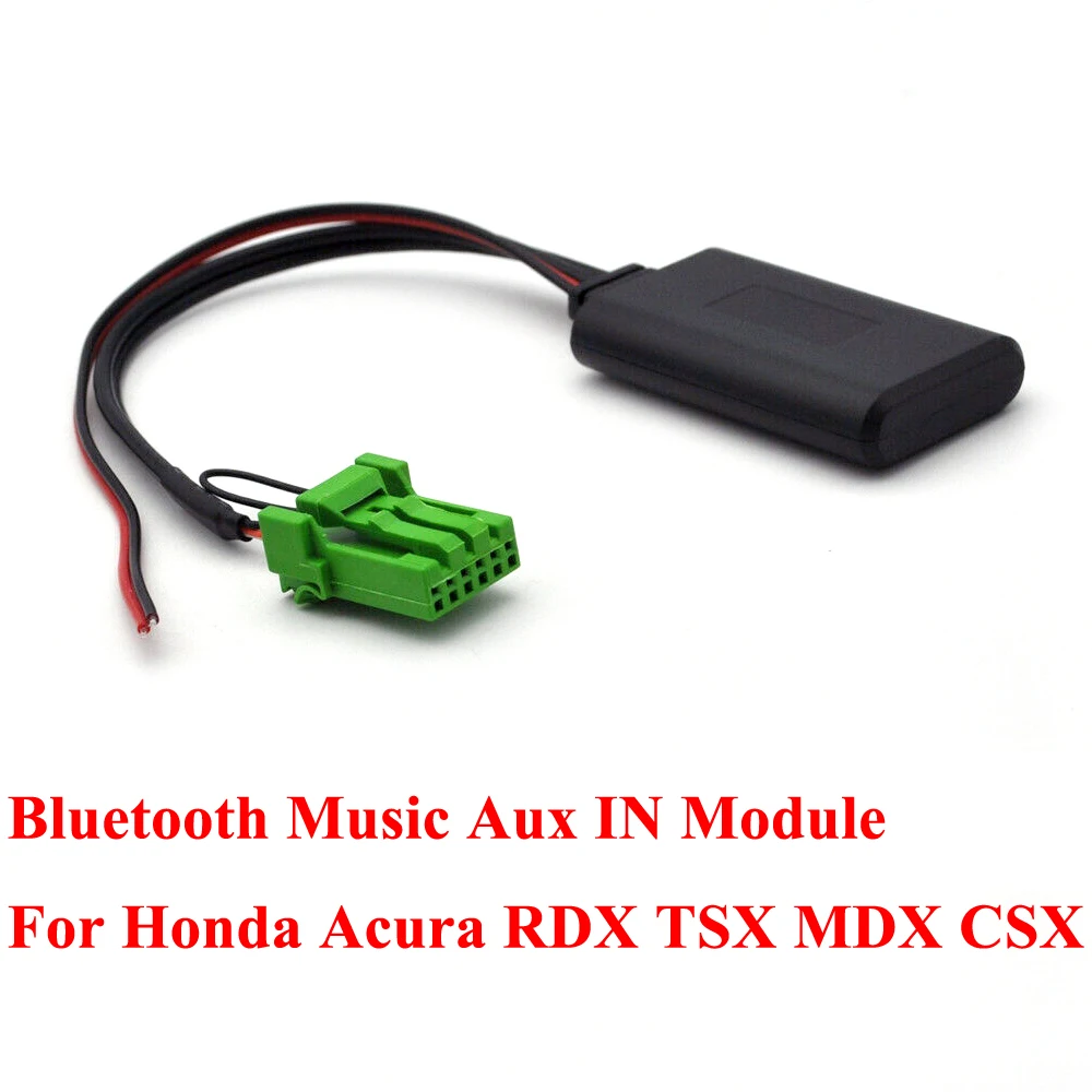 6Pin Green Car CD Changer Bluetooth Interface Adapter M usic Aux IN Module for Honda Acura RDX TSX MDX CSX (3)副本
