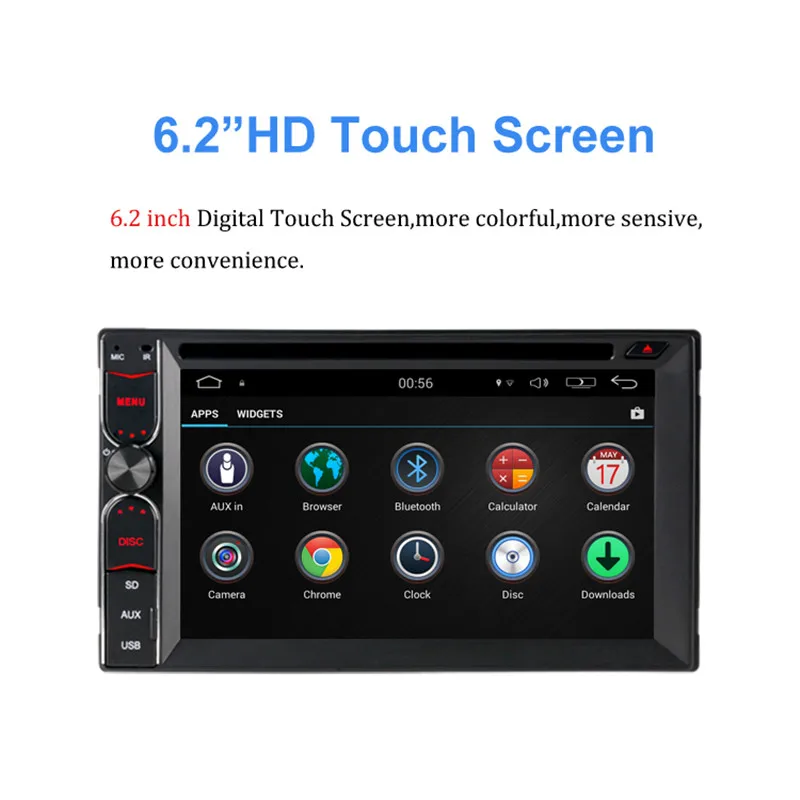 Discount 2GB RAM 32GB ROM 4 Core Android 6.0.1 Universal Central Multimidia Double 2din 2 din Car Radio DVD Player GPS Navigation 1