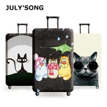 JULY'S SONG New Suitcase Elastic Dust Cover Luggage Case for 18~32 inch Password Box Trolley Case Cat Pattern Protective Cover