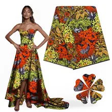 Африканский хлопок воск с камнями Анкара ткань Стразы воск материал чистый хлопок 6 ярдов для ткани W181019