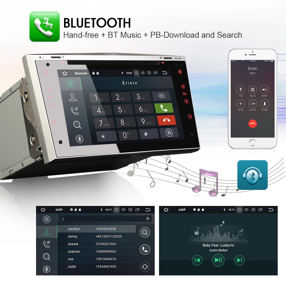 Головное устройство Navi с 7 &quotAndroid 8 0 Wi Fi DVR DVD DAB + радио автомобильный CD плеер