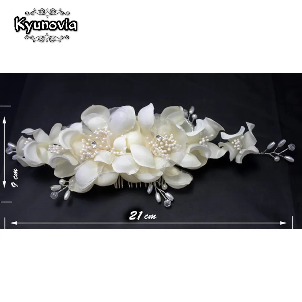 Kyunovia Factory Price High Quality European Style Hand made Wedding Flower Hat As the Wedding Photos Bride Headwear D17