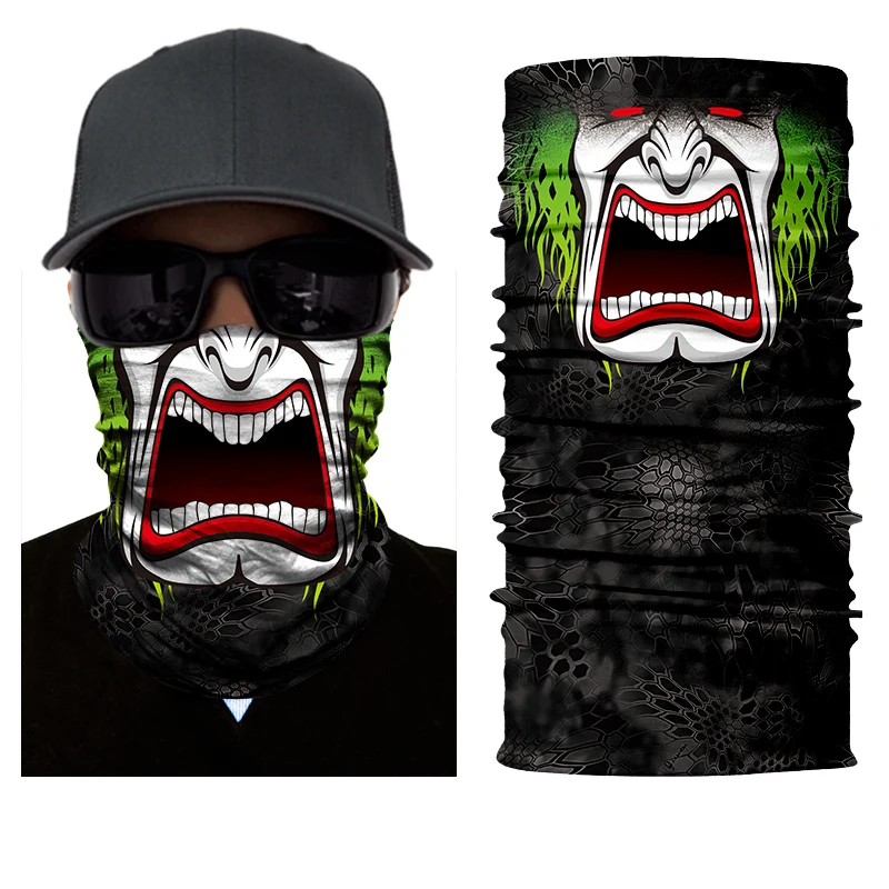 

Seamless Skull Skeleton Joker Clown Balaclava Tube Neck Face Mask Scarf Motorcycle Bicycle Hunting Outdoor Bandana Headband 70%
