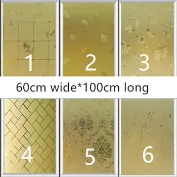 

60CMx100cm window film 3D static film window glass stickers translucent opaque bathroom toilet kitchen sliding door gold