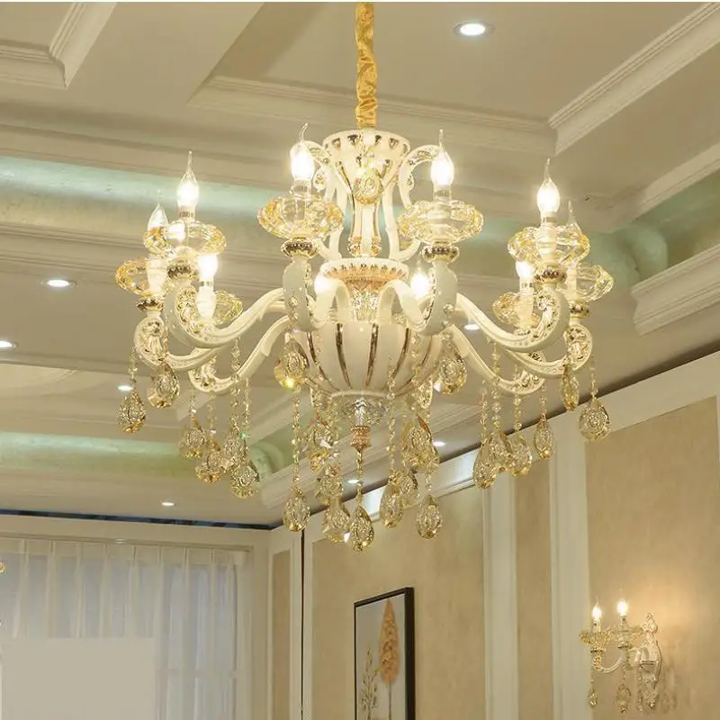 

European Crystal Lamp Living Room Chandeliers Modern Led Chandelier Restaurant Bedroom Lighting Zinc alloy Ceiling Chandelier
