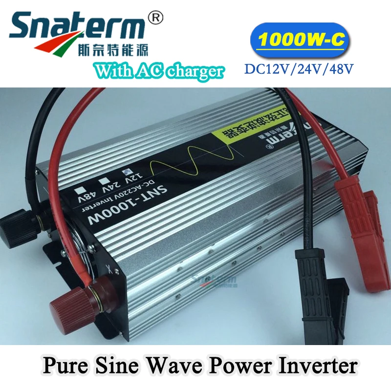 

1000W Pure sine wave Power inverter 12V/24V/48V off grid solar inverter with AC charger 220V/230V/240V 50Hz/60Hz power converter
