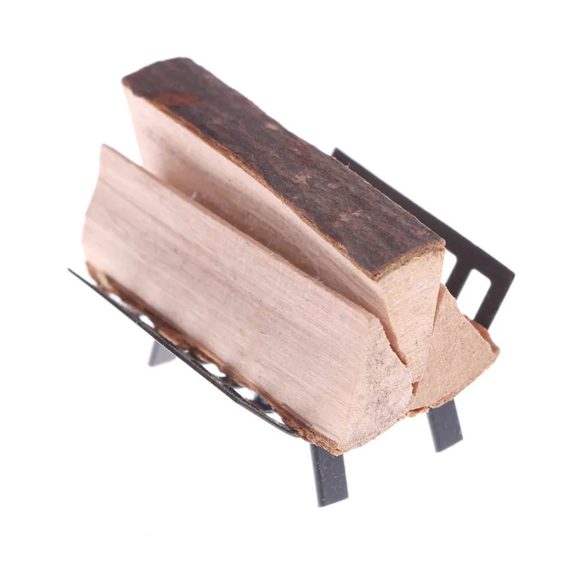 

1/12 Dollhouse Furniture Metal Rack with Firewood for Living Room Fireplace Limited Collection for Doll House Decoration