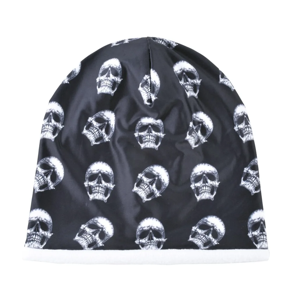 Модные Skullies для мужчин шапочки животный принт 3D печать зима толстые капот шапки для женщин хип хоп кепки уличная Gorras