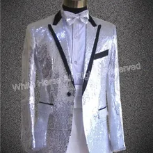 Мужской блейзер с пайетками, серебристый, casaco masculino, концертный блейзер для мужчин, блесток, мужская куртка певца для сцены