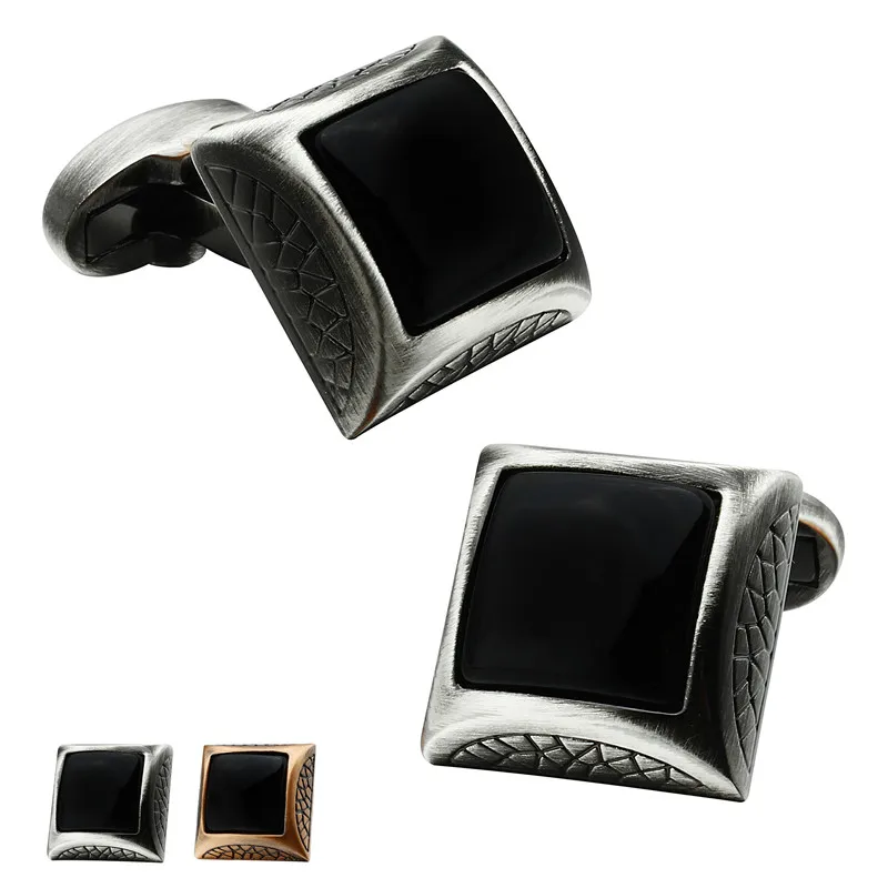 

Vintage Jewelry Luxury Stone Cuff links for Business Gift High Quality Antique Cufflinks with Box