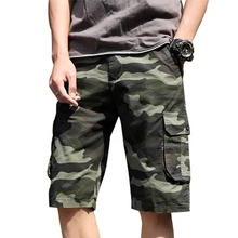 Летние мужские военные армейские Карго короткие штаны с несколькими карманами повседневные свободные короткие штаны камуфляжные до колен размера плюс мужские бермуды