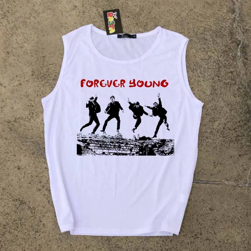 

Old photo print John Lennon rock n roll band men women boys girls sleeveless tank tops