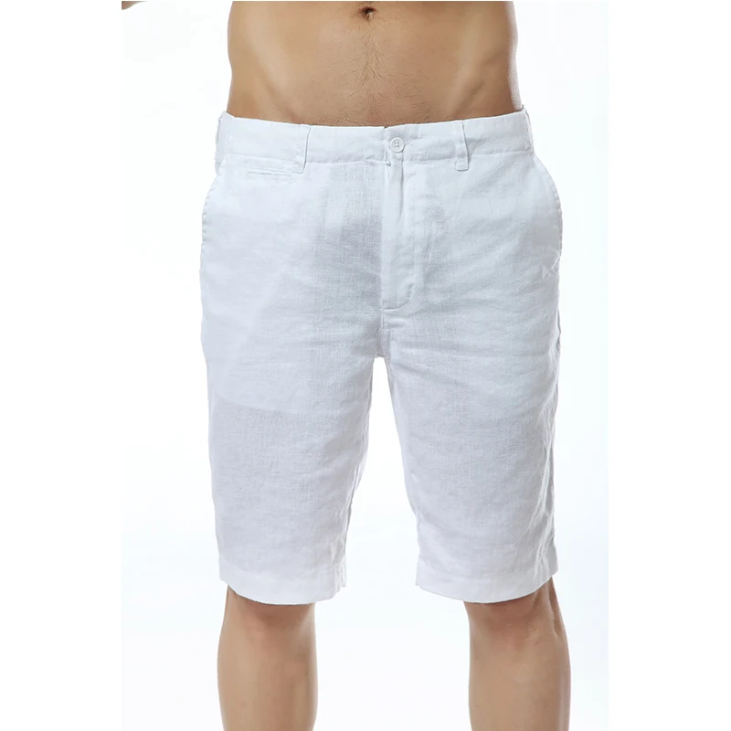 7 цветов Италия лен мужские шорты кэжуал Лето Мода Короткие для мужчин белые однотонные шорты S страйт Брендовые мужские бермуды