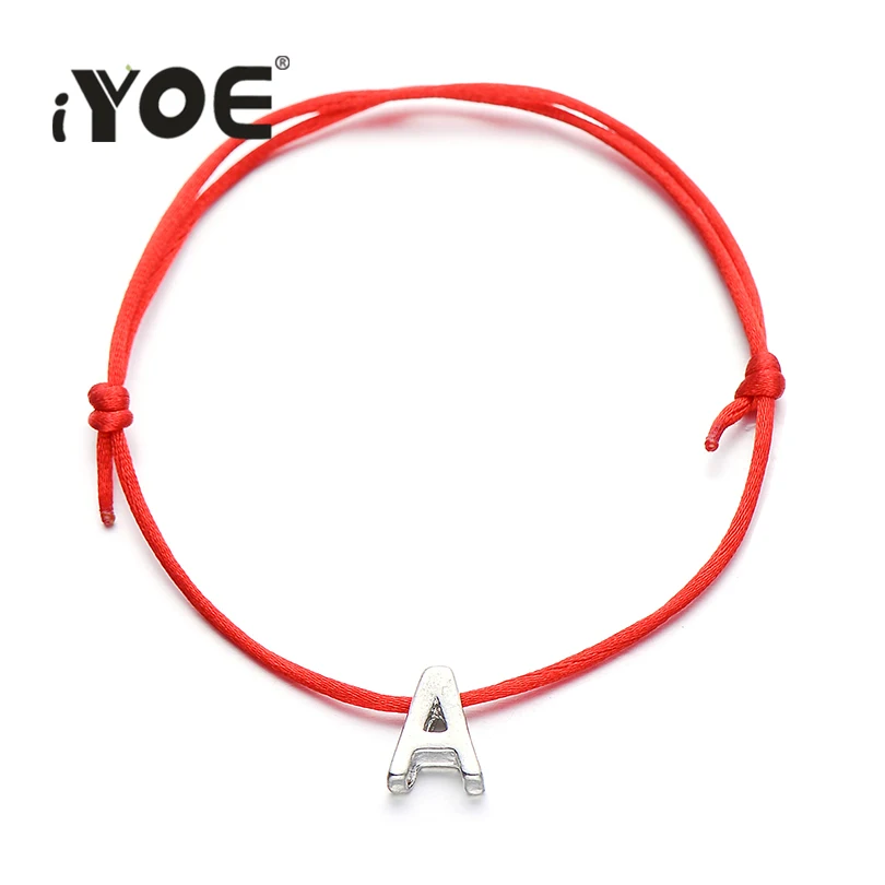 

IYOE Lucky Rope 26 Letter Red String Women Rope Bracelet Men Kids Gold Alphabet Name Bracelets Couple Female Friendship Jewelry