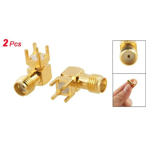 

MYLB-2 Pcs SMA Female Jack Panel Mount PCB Solder Connectors Gold Tone