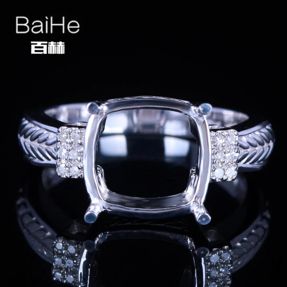 BAIHE Твердые 10 к белое золото сертифицированная подушка с разрезом помолвка для женщин милые/Романтические ювелирные изделия элегантные уни... BAIHE Твердые 10 к белое золото сертифицированная подушка с разрезом помолвка для женщин милые/Романтические ювелирные изделия элегантные уни...