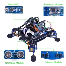 SunFounder Rollflash Biónico Tortuga Robot con Control de APP para Arduino Nano Ultrasónico HC-SR04 IR Infrarrojos de Evitación de obstáculos