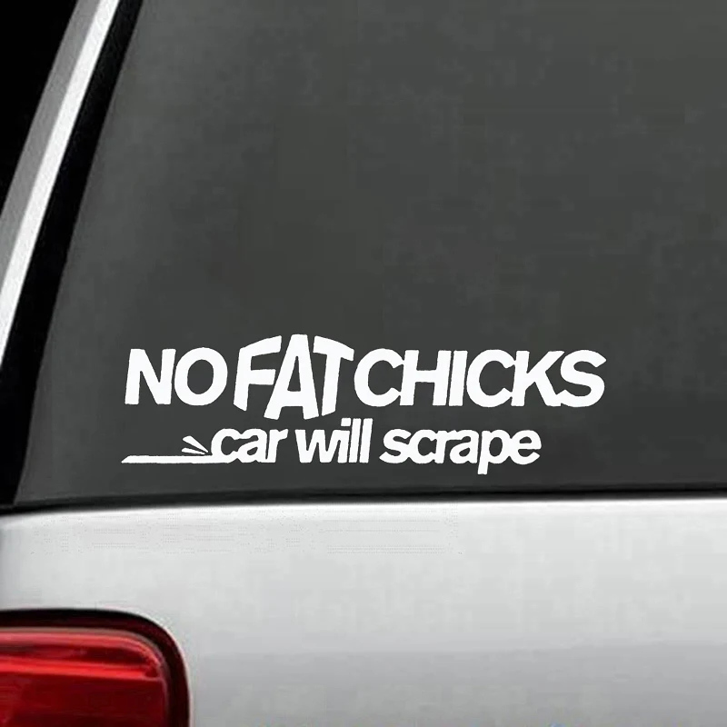 19*5.4cm No Fat Chicken Is Car Will Scrape Rear Window Car Sticker Brief Literary Body Decals 19*5.4cm No Fat Chicken Is Car Will Scrape Rear Window Car Sticker Brief Literary Body Decals