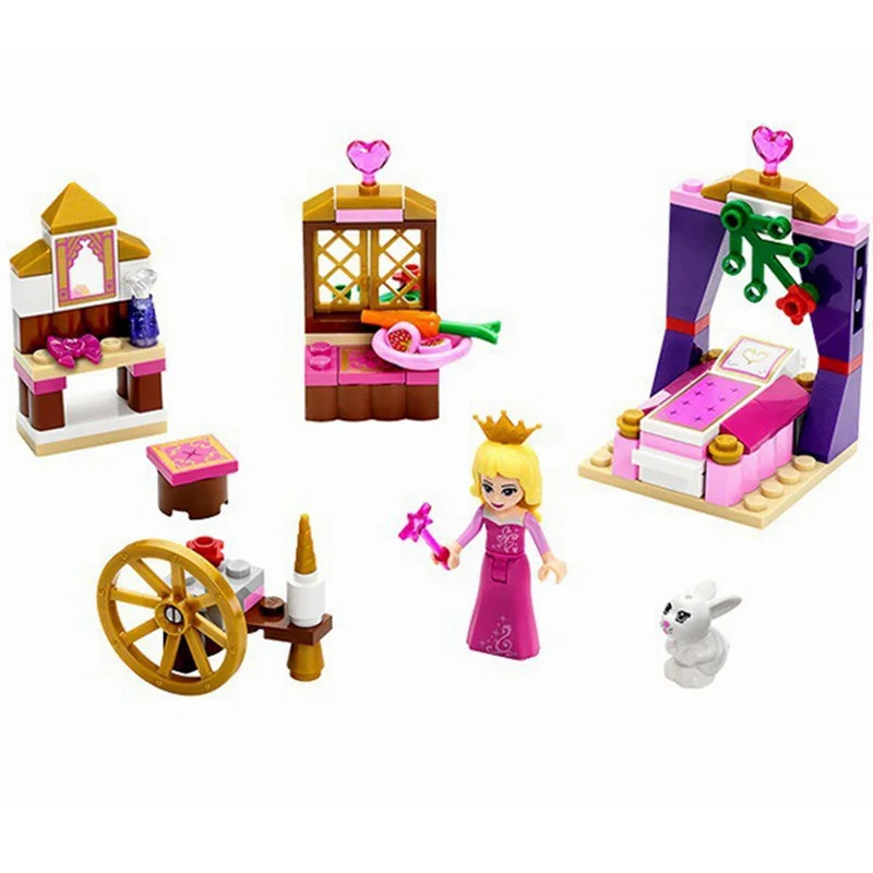 

97pcs Girls Bricks Compatible LOCKing Friends Princess Princess Aurora Bedroom Building Blocks Educational Toy For Children Gift