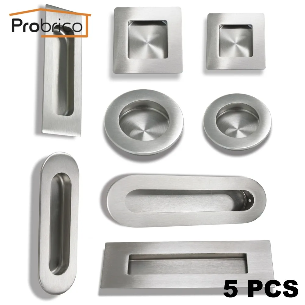 Probrico 5pcs Hidden Door Handles Recessed Flush Pull Cover Floor Door Handles Recessed Flush Pull