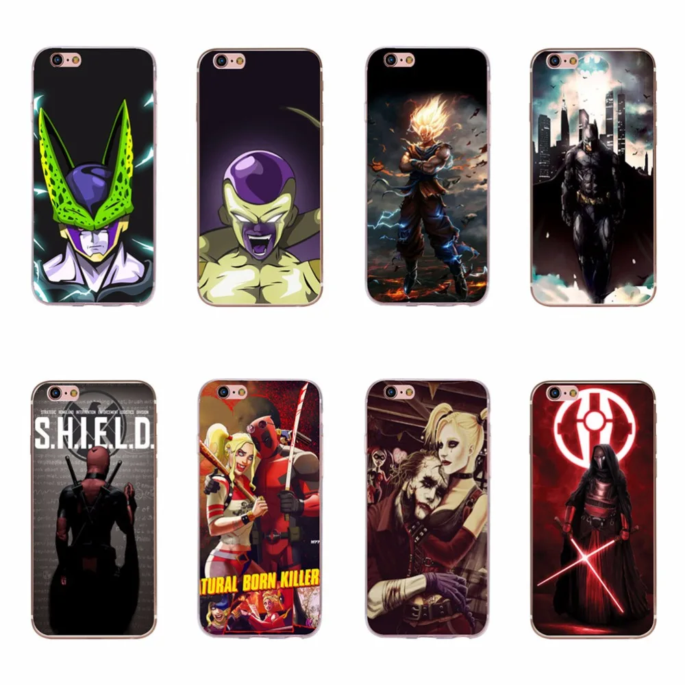 Phone Case For Apple iPhone 7 8 Cool Dragon Ball Star Wars Batman Deadpool Design Soft Silicone Covers Iphone Funda |