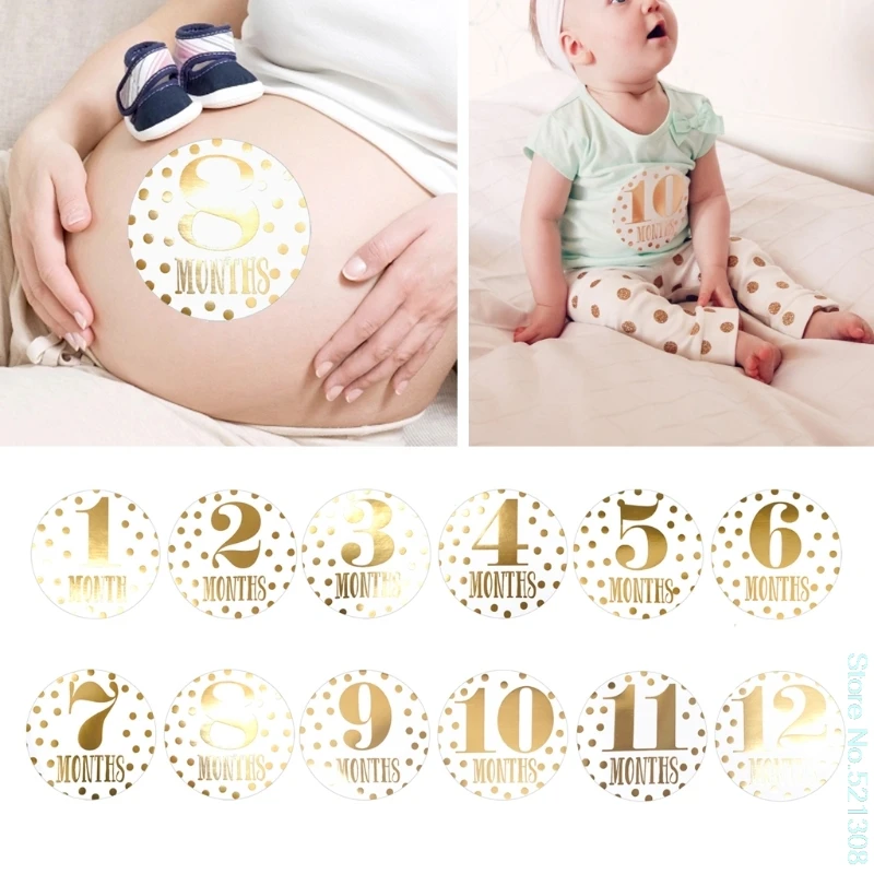 Для памяти ребенка беременных женщин ежемесячная фотография стикер Забавный месяц 1-12 веха стикер s Прямая поставка
