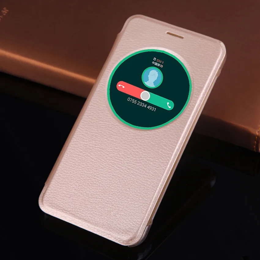 Smart View Case With Circle Window Auto Sleep Wake Phone Bag Shockproof Flip Cover Hoslter For Asus Zenfone 3 ZE520KL / ZE552KL