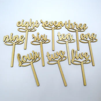 

20pcs/set Elegant Small Size Cute Wooden Wedding Party Supplies Place Holder Table Number Figure Card Digital Seat Decor 187221