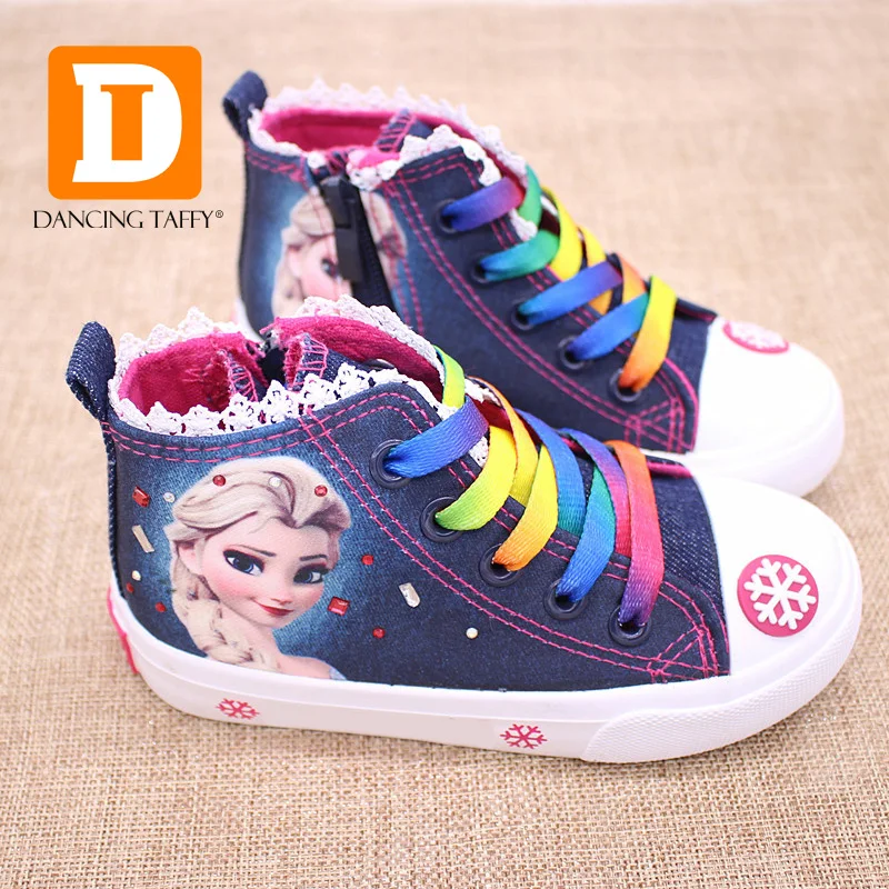 الأزياء الجمال حذاء للأطفال جديد الفتيات أحذية 2019 إلسا آنا الأميرة الكرتون تشغيل شقة الاطفال حذاء رياضة لفتاة الأحذية