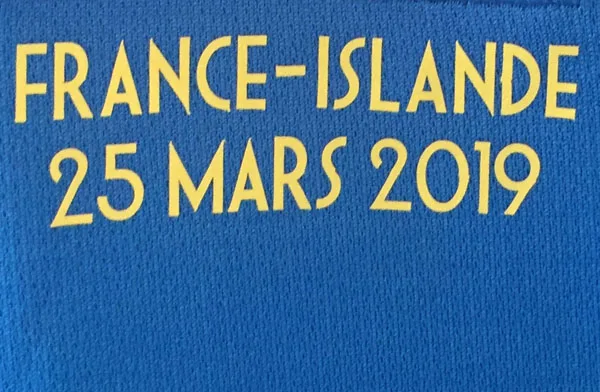 

2019 Match Details France Vs islande For 100 Years Game France Vs iceland matchday soccer patch badge