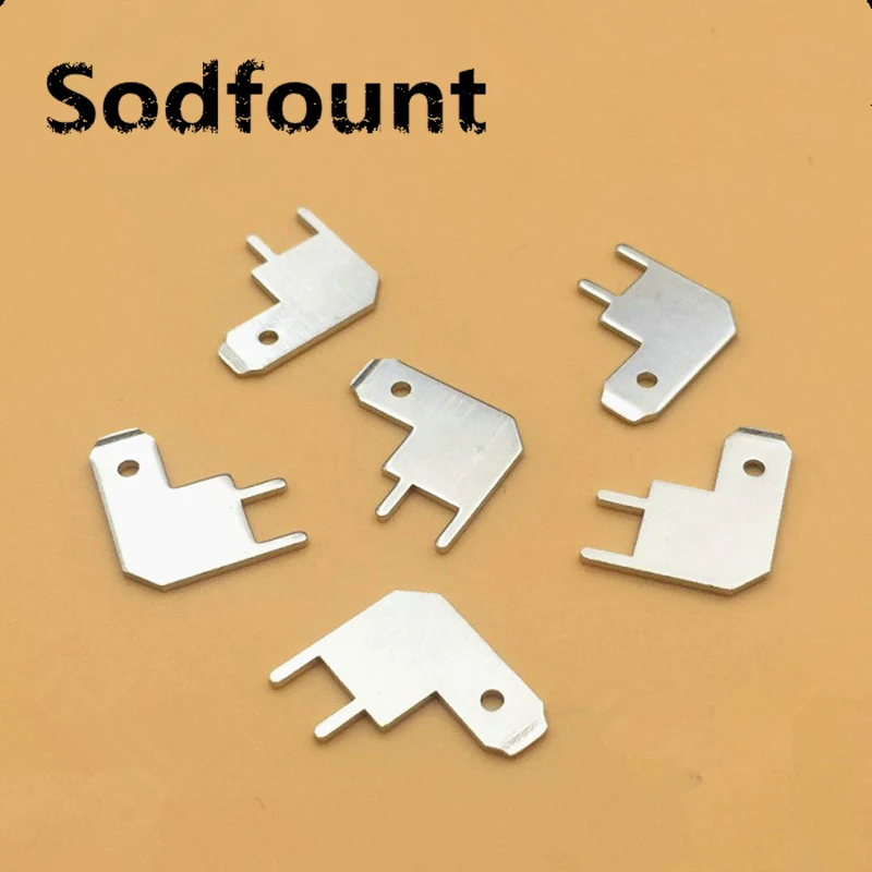 

100pcs 4.8 Inserts Plug Spring Terminal PCB Solder lug type thickness 0.5/0.8 two legs,187 Type L curved PCB welding sheet