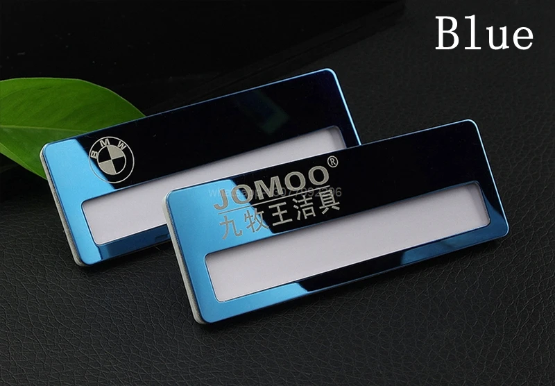 10pcs custom reusable name badge holder 7025mm name tags laser printing hotel staff pin badge with stainless steel plate (7)