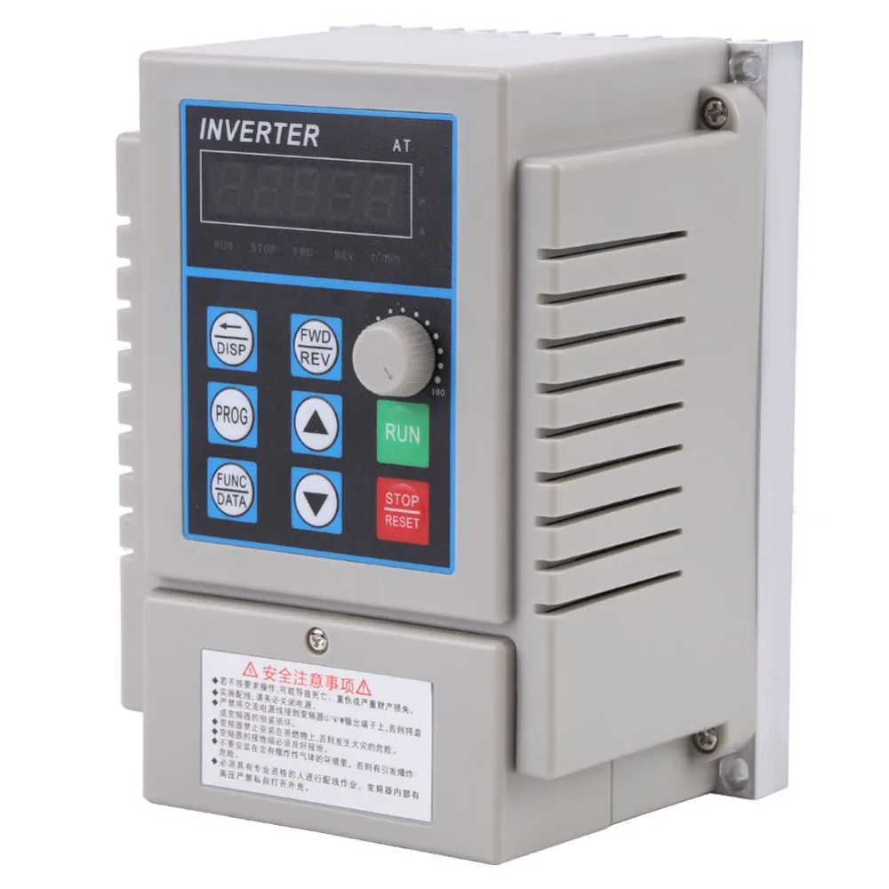 

220VAC Variable Frequency Drive VFD Speed Controller for Single-phase 0.45kW AC Motor .