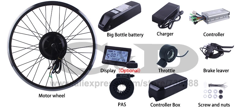 Cheap MXUS 500W Bicycle Conversion Kit Ebike kit 36V 17AH 48V 52V 13.6AH BPM Geared Motor MX01C 01F 01R  Hailong Battery LCD Panel 3