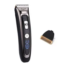 Электрический триммер для волос титановое керамическое лезвие машинка для стрижки волос светодиодный дисплей триммер для бороды машинка для стрижки волос+ лезвие