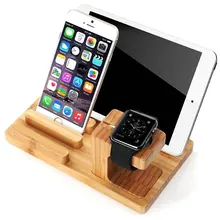 Зарядное устройство из натурального бамбукового дерева, 3 usb-порта, США, ЕС, Великобритании, вилка, зарядная док-станция, подставка, держатель для ipad, сотовый телефон, часы