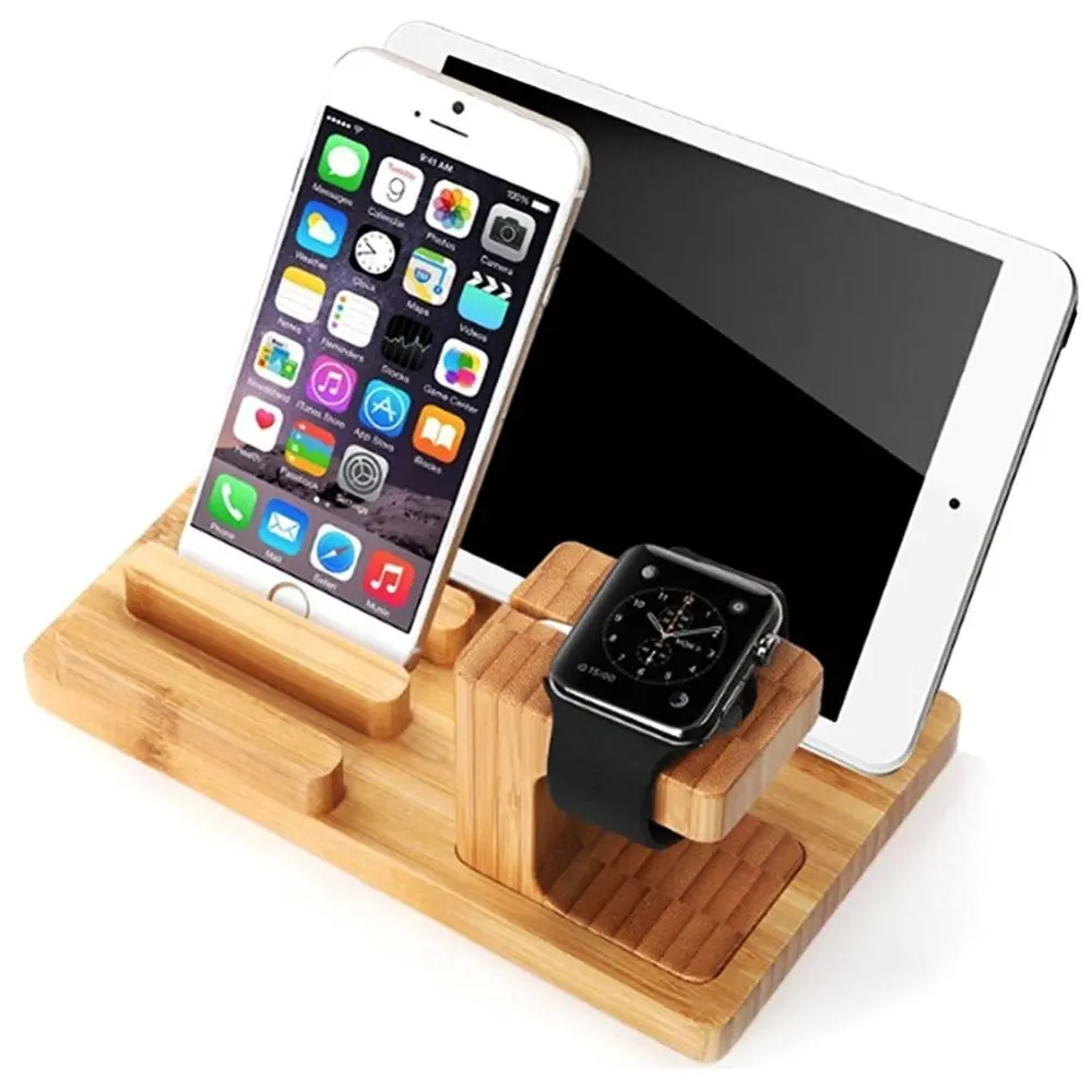 

Natural Bamboo Wood Charger 3 USB Ports US EU UK Plug Charging Dock Station Stand Holder for ipad Cell Phone Watch Freeshipping