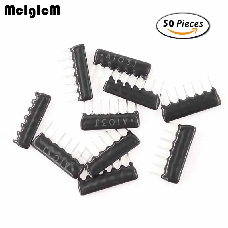 MCIGICM 10 шт. DIP exclusion сетевой резистор массив 7pin 1K 2K 4 7 K 10K 220K Ом|network resistor|resistor array10k ohm |