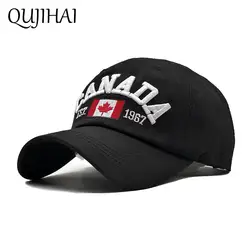 Qujihai хлопок Hat Бейсбол Кепки Канада плоский est 1967 встроенные snapback шляпу Кепки S Для мужчин Для женщин Gorras Hombre кости homme